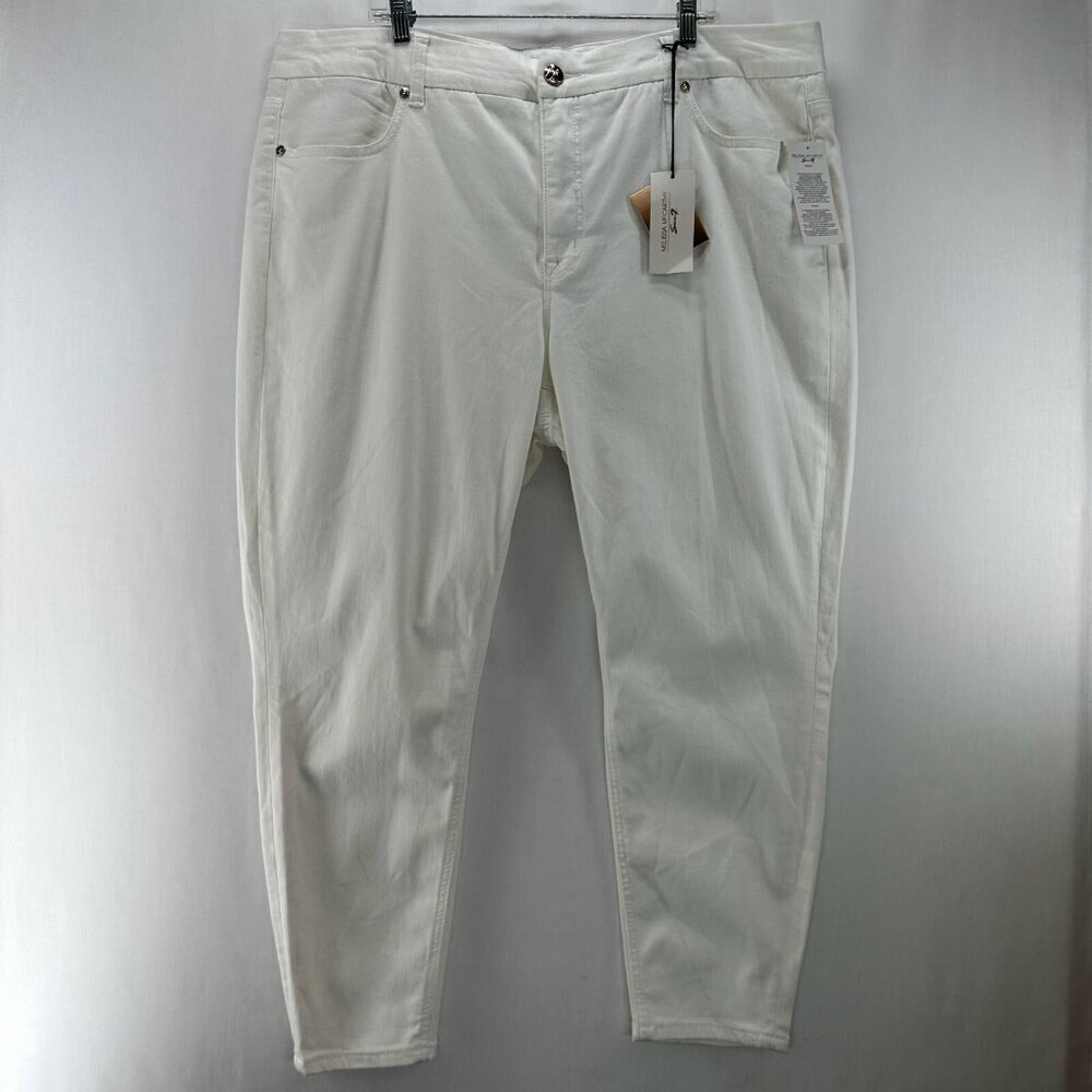 Melissa McCarthy Seven7 Jeans Womens 24 Pencil Slimming Silhouette Denim White